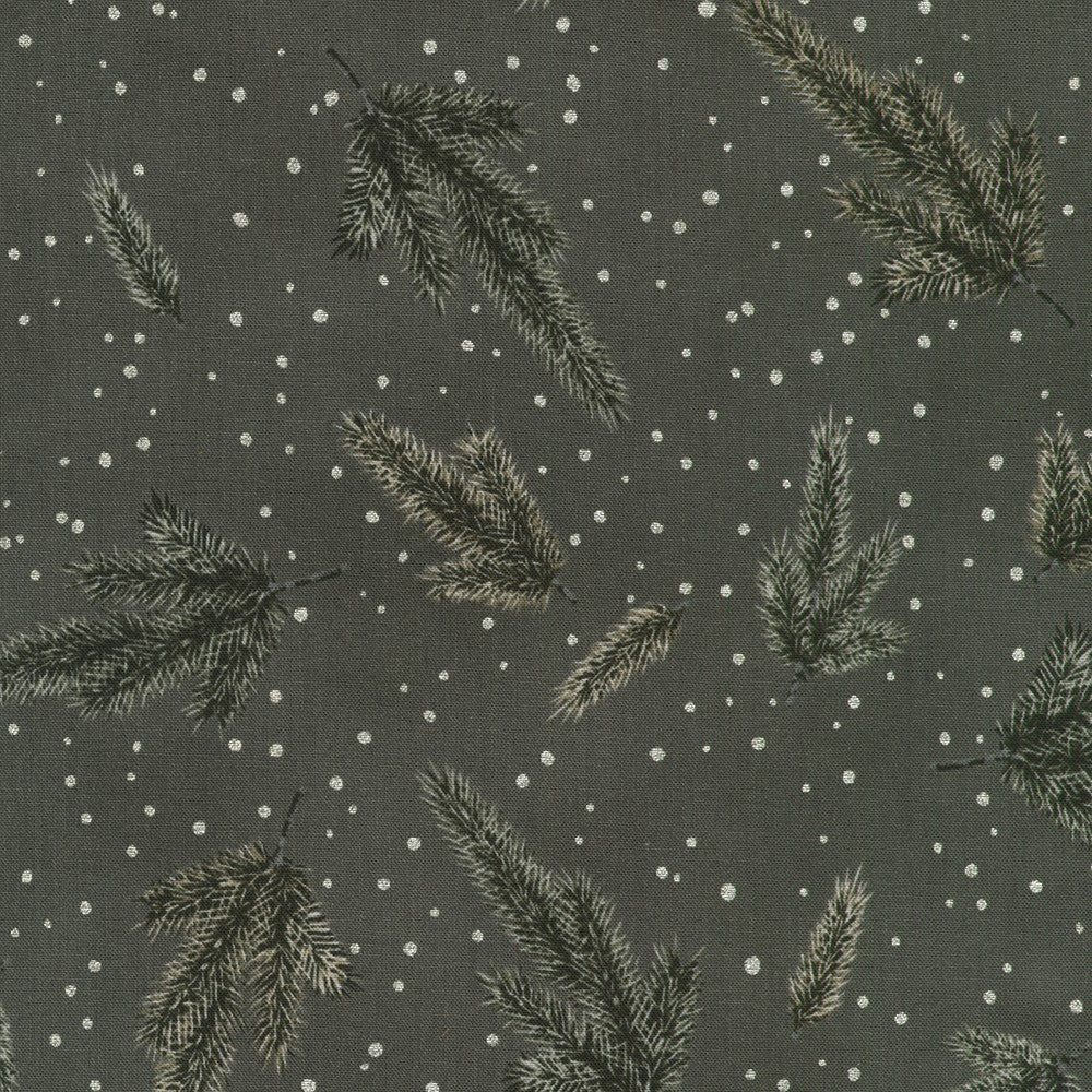 Robert Kaufman - Holiday Flourish - Forest Glen - SRKM-23703-184 CHARCOAL