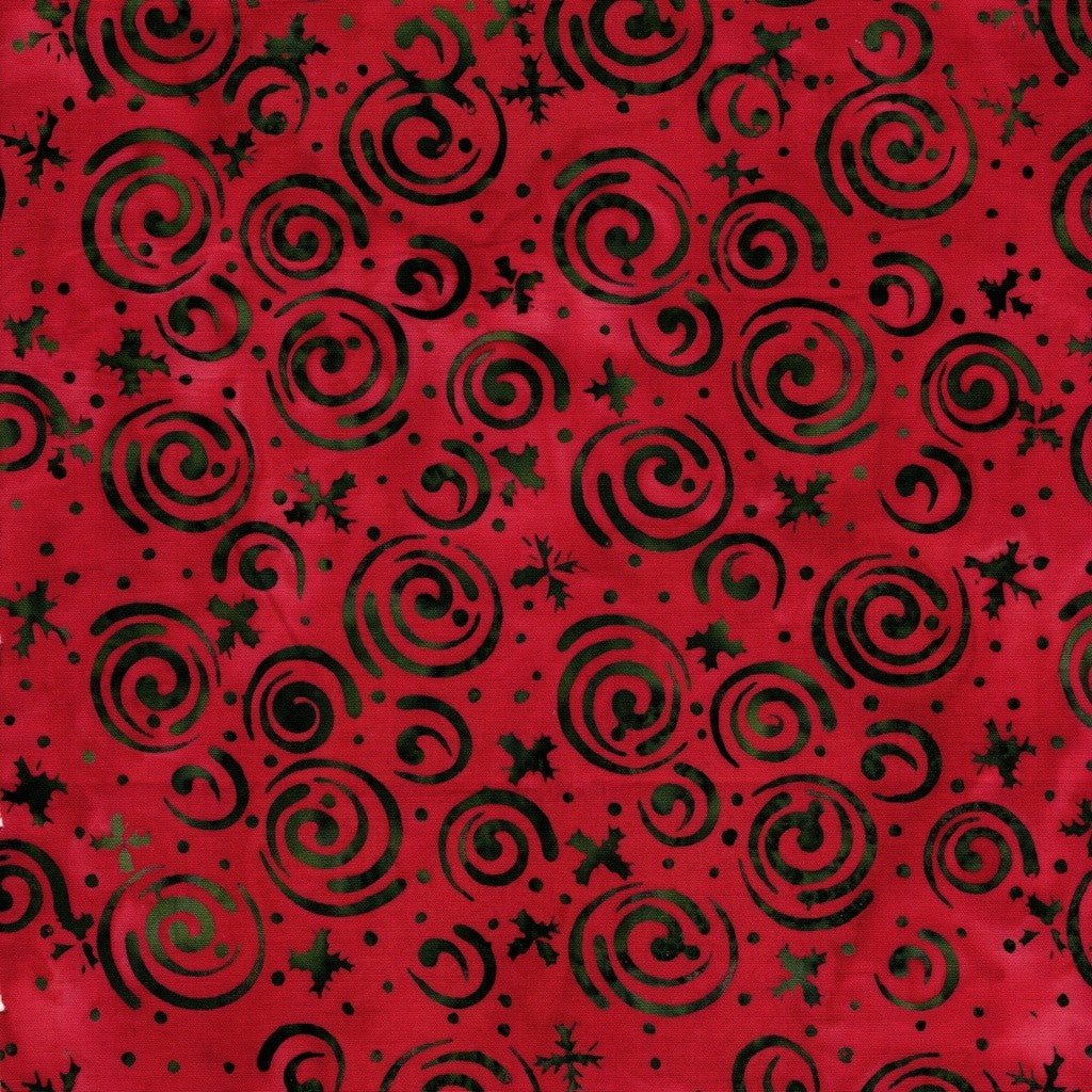 Lumin Fabrics - Jerry Khiev - Holiday Follies - Snowflakes and Swirls - Red Cardinal