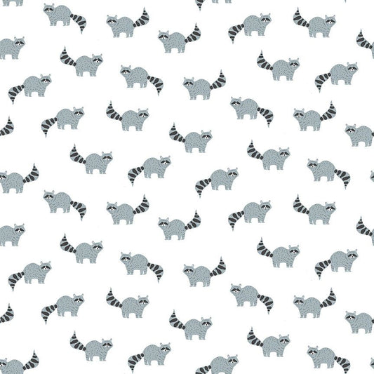 Dear Stella Trash Pandas White STELLA-D3229 quilting fabric