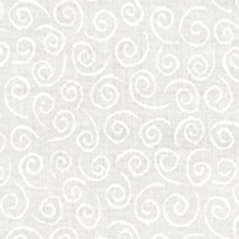 Muslin Mates Swirls White quilting fabric