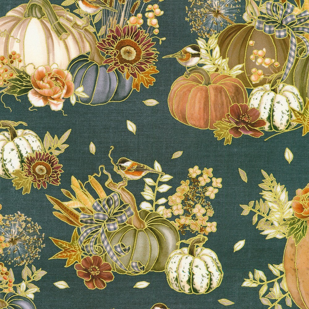 Robert Kaufman - Lynnea Washburn - Hello Fall - AWHDM-23915-67 Denim