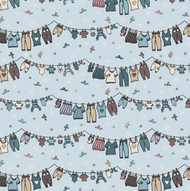 Blank Quilting Laundry Hour 134 Light Blue cotton