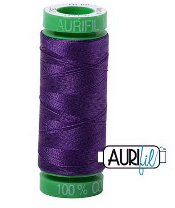 Aurifil Cotton Mako 40wt 150m dark violet purple thread spool