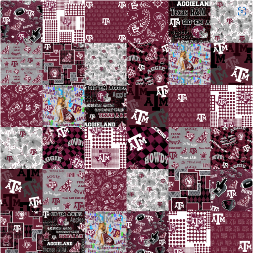 Texas A&M Collegiate Cheater Quilt Allover quilting fabric