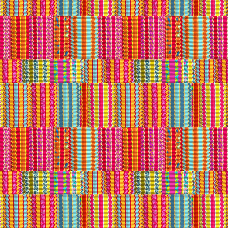 Free Spirit Festival Zig Zag Bright quilting cotton fabric