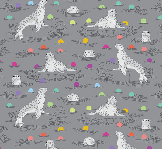 Tula Pink Seal the Deal Shadow grey quilting cotton FreeSpirit