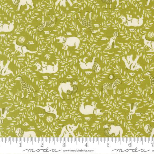 Moda Animal Park Fun Iguana 20964 16 green multicolor zoo fabric