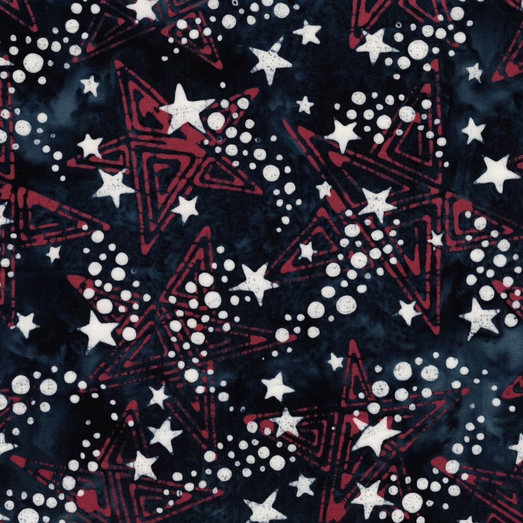 Island Batiks - Freedom Rings - Shooting Stars Blue Midnight Blue