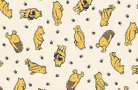 Riley Blake Winnie the Pooh Toss Cream quilting cotton fabric