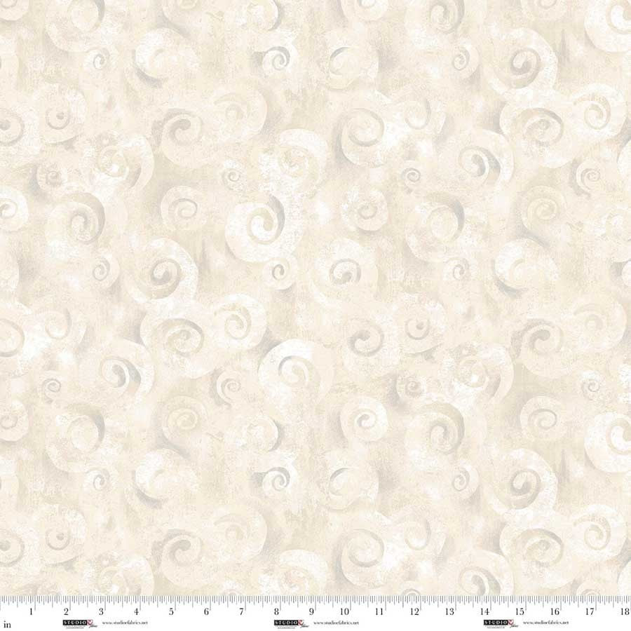 Studio E Spiral Storm 118 inch wide backing Parchment cream 8780-41