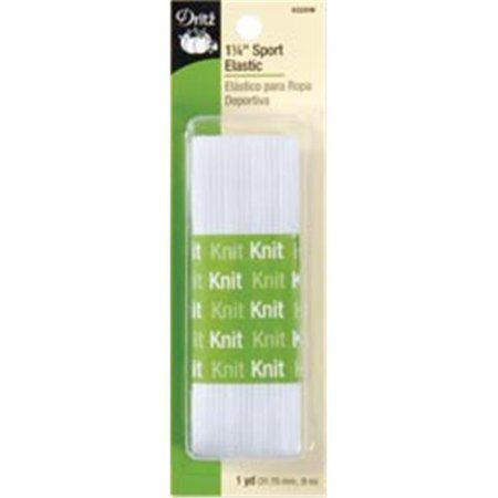 Dritz Knit Sport Elastic 1-1/4 inch 1 yard white notion