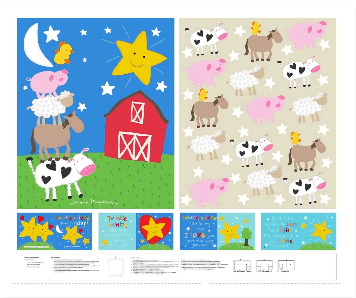 Studio E Huggable and Loveable 15 Twinkle Twinkle panel 8840BP-01 baby fabric