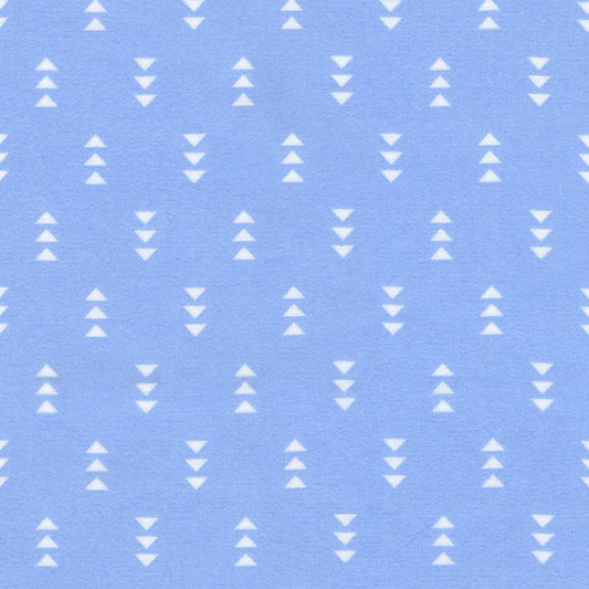 Cozy Cotton Flannel, Triangles, Periwinkle