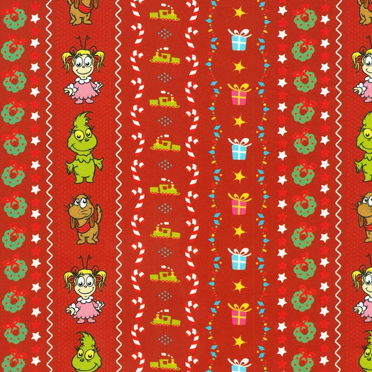 Robert Kaufman Little Grinch licensed Dr. Seuss Christmas cotton in Red, SKU ADED-23873-3