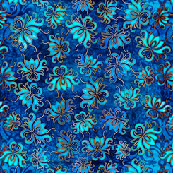 QT Pandora 27185-B Blue quilting cotton