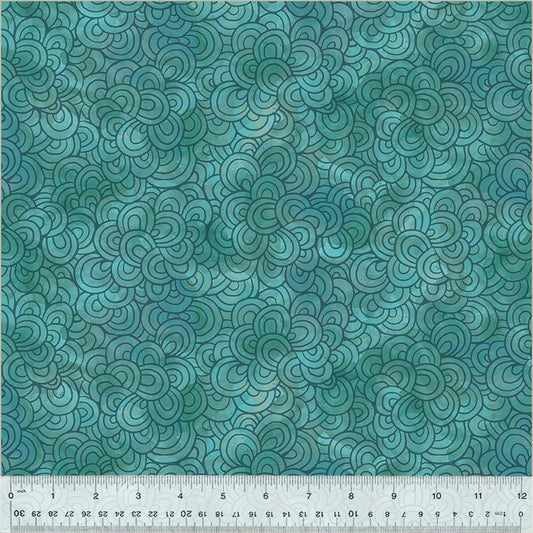 Wild Meadow, Petal Pavers, Teal, Cotton