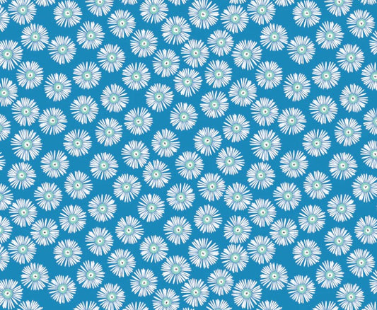 Poppie Cotton Hey Love Bug Love It Blue quilting cotton fabric