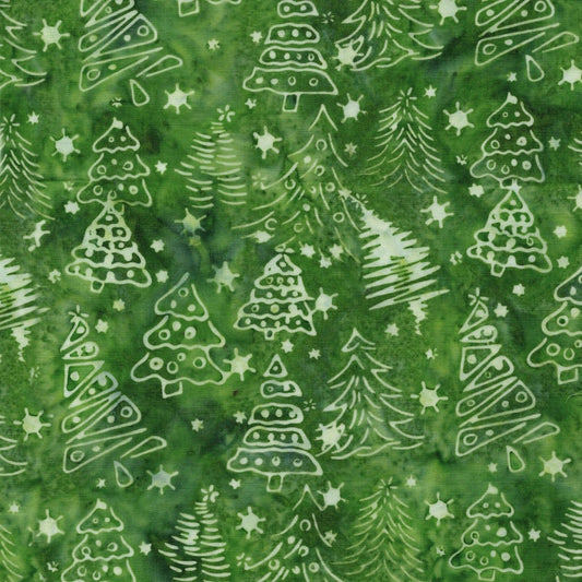 Lumin Fabrics Retro Holidays Christmas Trees Green Ivy retro Christmas fabric