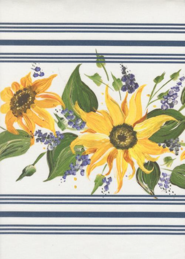 Moda Toweling Pieces to Treasure White Sunflower 18 inch kitchen towel fabric
