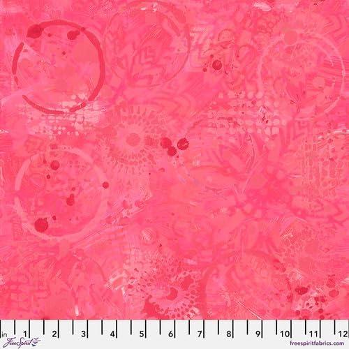 Tonal Graffiti Raspberry abstract quilting fabric