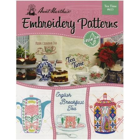 Aunt Marthas Iron-On Transfer Book Tea Time notion