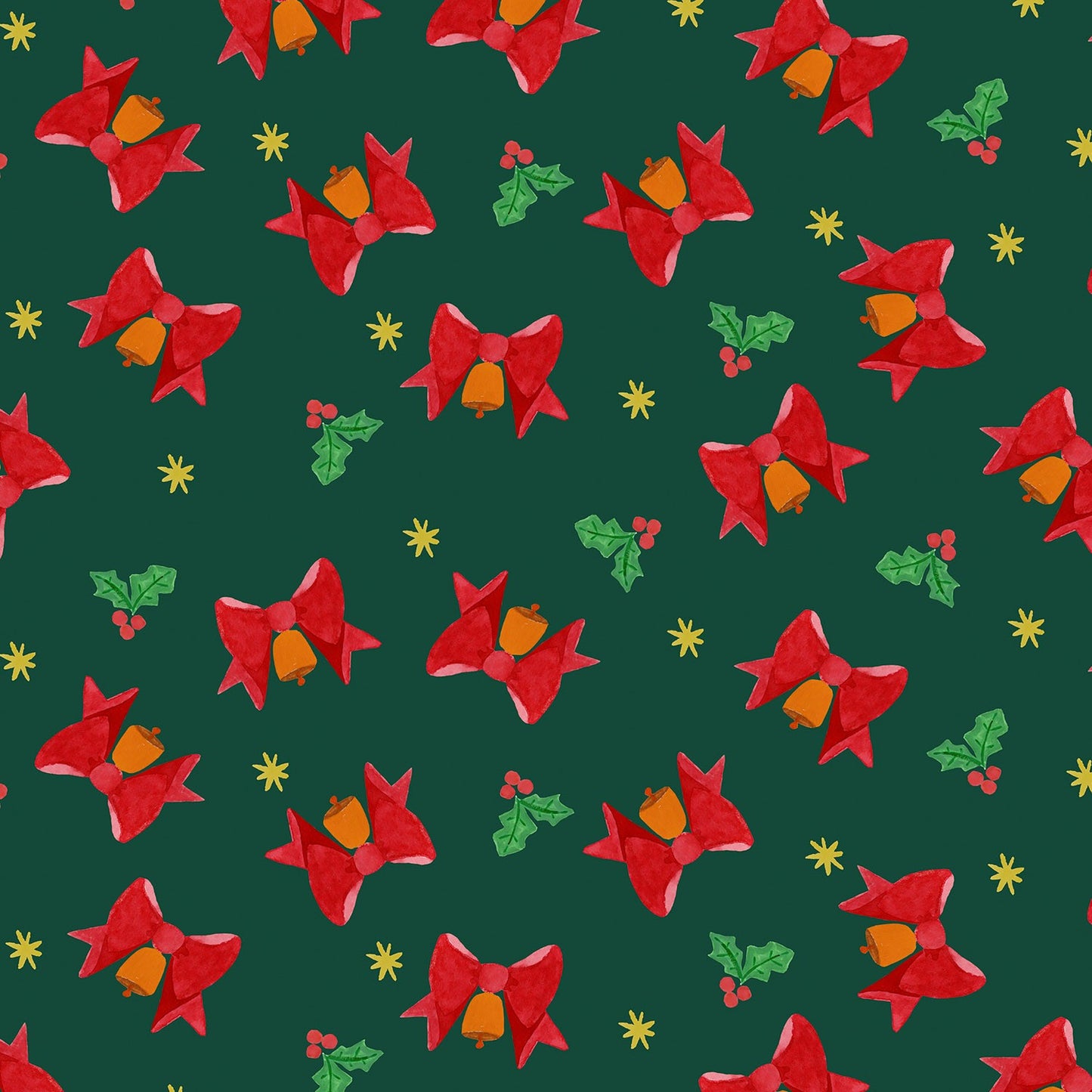 Lewis and Irene - Merry Happy Christmas - Bluebellgray - Bows & Bells - Festive Red - BG101