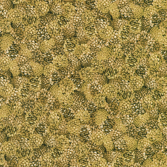 Robert Kaufman Holiday Flourish Forest Glen metallic Christmas cotton in Brown, SKU SRKM-23704-16