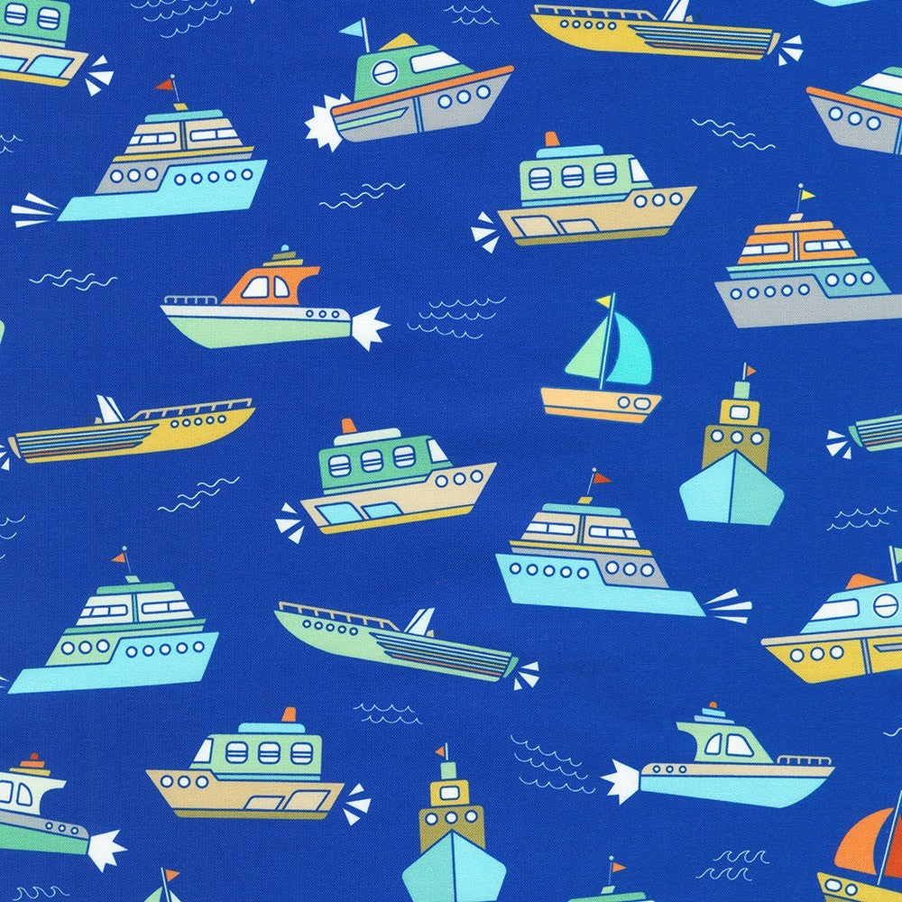 Robert Kaufman Full Speed Ahead Ocean transportation quilting cotton