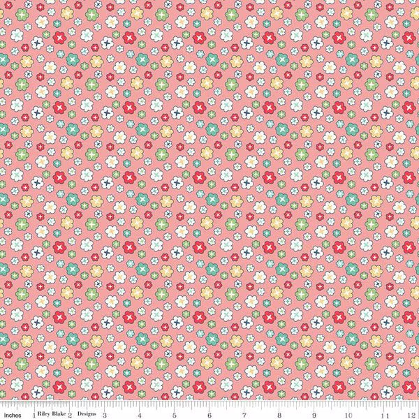 Riley Blake Vintage Happy 2 Blossom Coral 108 inch wide backing fabric
