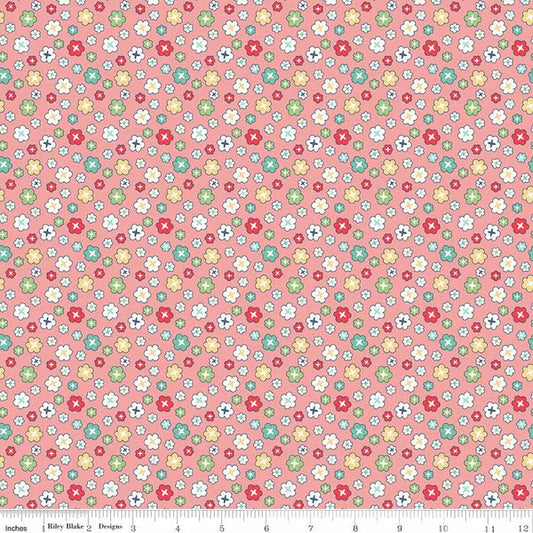 Riley Blake - Vintage happy 2 blossom coral 108 wideback