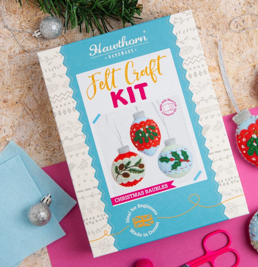 Hawthorn Handmade - Christmas Baubles Felt Craft Kit | Christmas Craft Kit