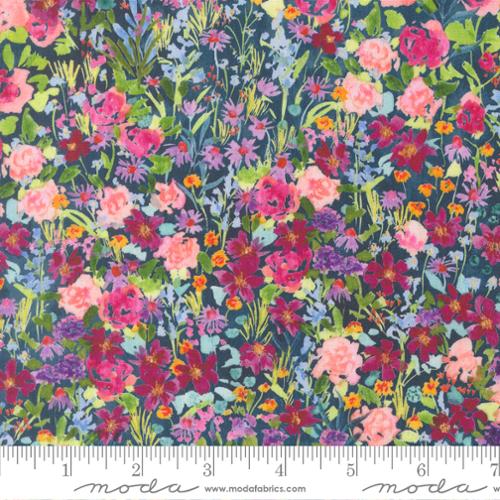 Moda Navy Rayon Garden 39866-12R navy floral quilting cotton