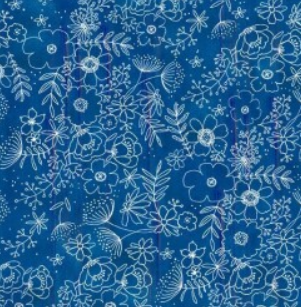 Michael Miller Beau Allium Midnight Allium DDC12850-MALI-D malibu blue floral print