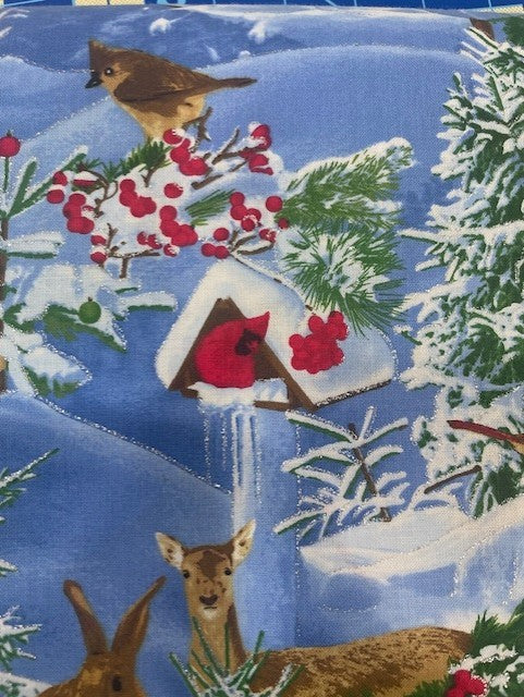 Timeless Treasures Nature Christmas botanical winter print quilting fabric
