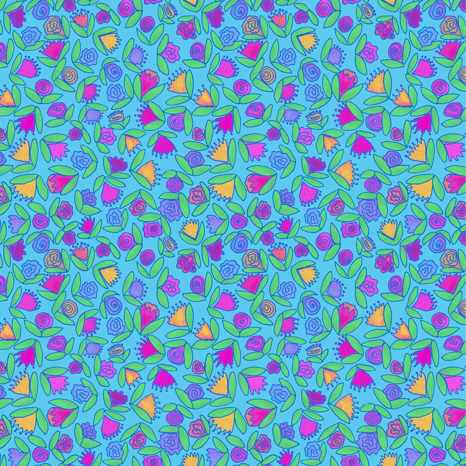 Blue Little Ditsy Flowers Goodness Gracious