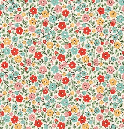 Poppie Cotton Farmhouse Fancy Country Flowers FH25950 quilting cotton fabric