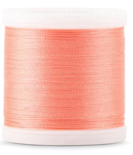 Spool of Madeira Polyneon 40wt thread in Salmon, color 1777