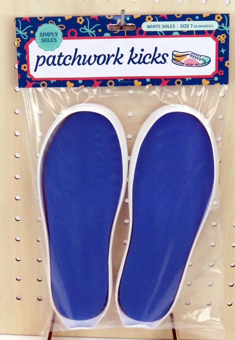 Patchwork Kicks Simply Soles size 7 white quilting cotton