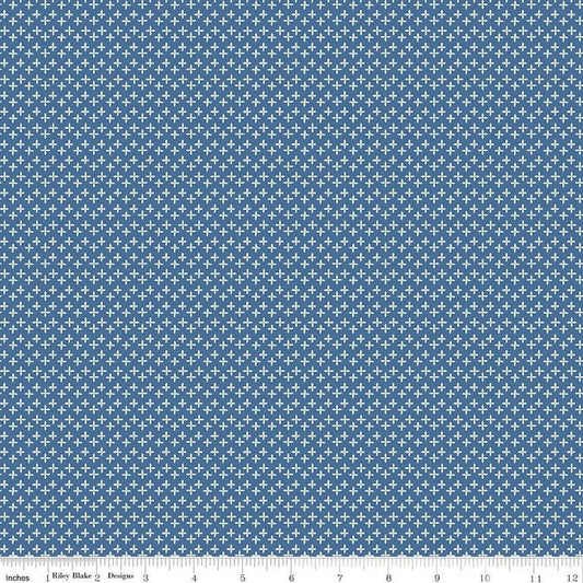 Riley Blake Denim Calico Lori Holt Daisy C12852 quilting cotton fabric
