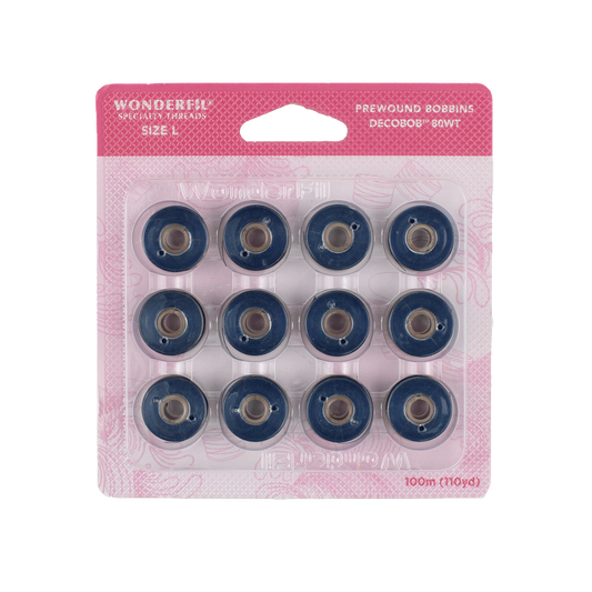 WonderFil Decobob prewound bobbin navy DB301 80wt Size L