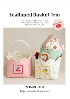 Minki Kim Scalloped Basket Trio sewing pattern Riley Blake Designs