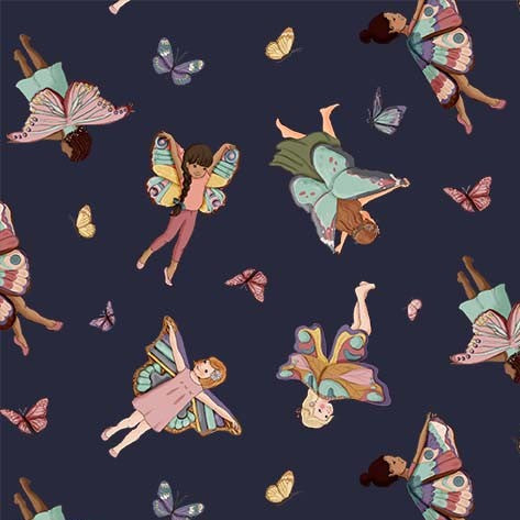 Michael Miller Butterfly Girls print quilting fabric