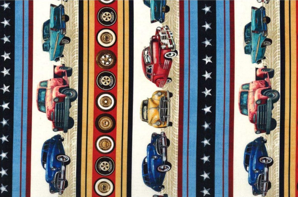 Michael Miller Vintage Car Stripe DCX12521-MULT quilting cotton fabric