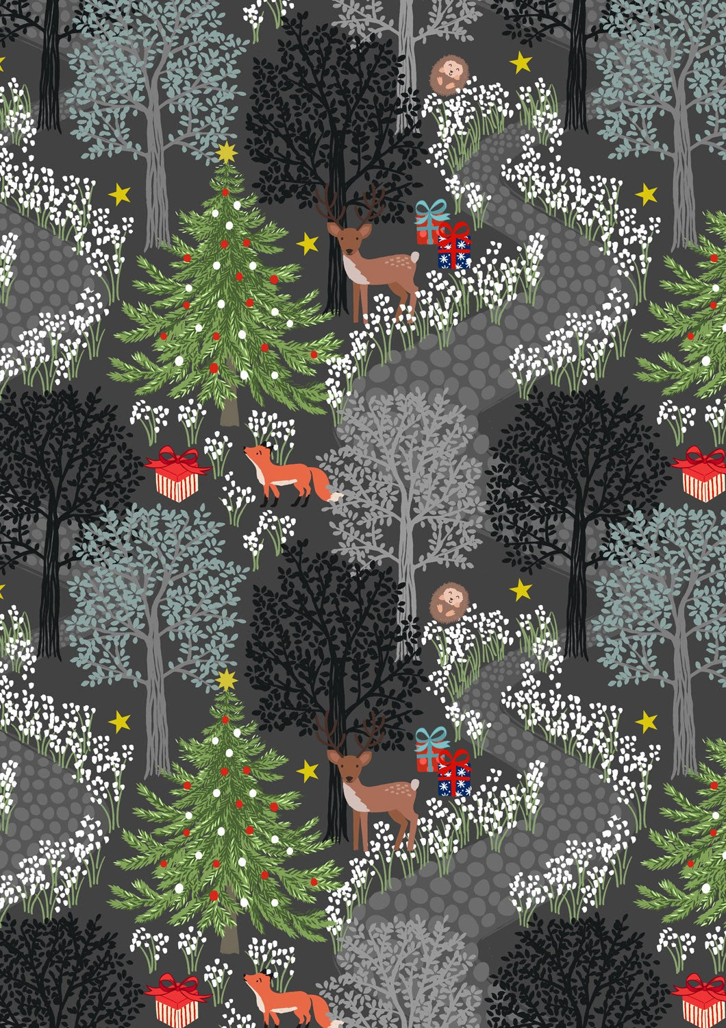 Lewis and Irene - Christmas in Bluebell Wood - Christmas in bluebell wood night time (with gold metallic) - C139C