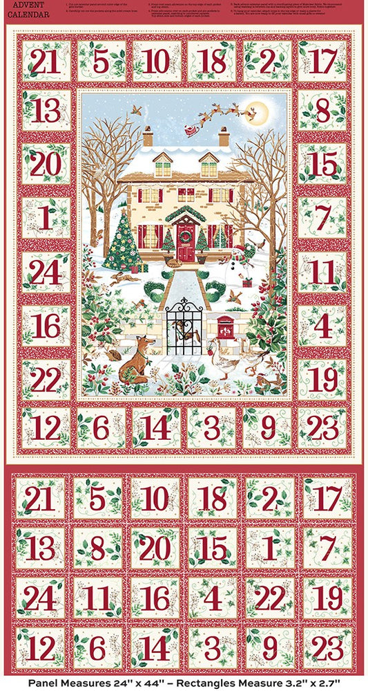Andover - Makower UK - Country Christmas - Advent Red  238-R