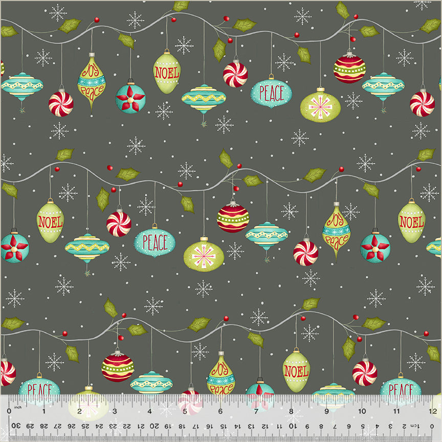A Very Terri Christmas Deck the Halls Coal holiday quilting fabric