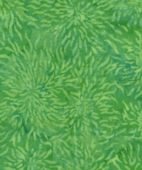 Island Batik Colorburst Starburst green lemongrass batik fabric