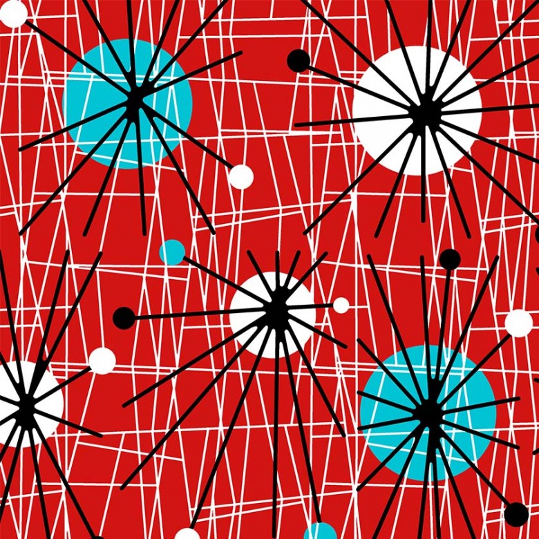 Atomic Cherry red quilting cotton fabric