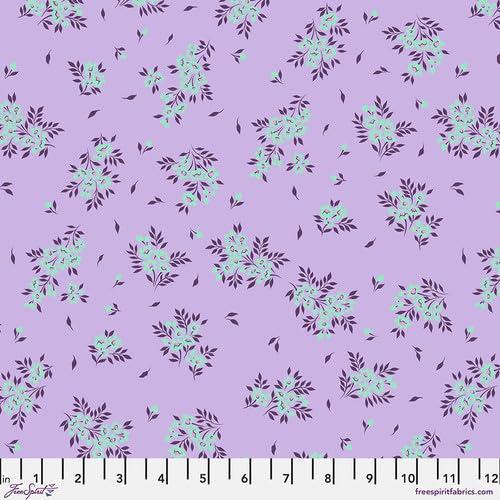 Tula Pink True Colors Quilt Fabric, What a Ditz Viola Pattern, 44/45 Inch Width, 100% Cotton, Purple Floral
