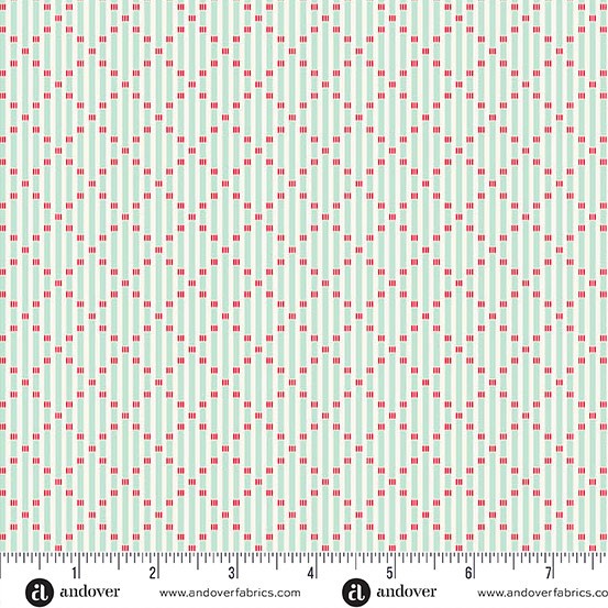 Andover - Snowberry- Lattice Stripe Frost